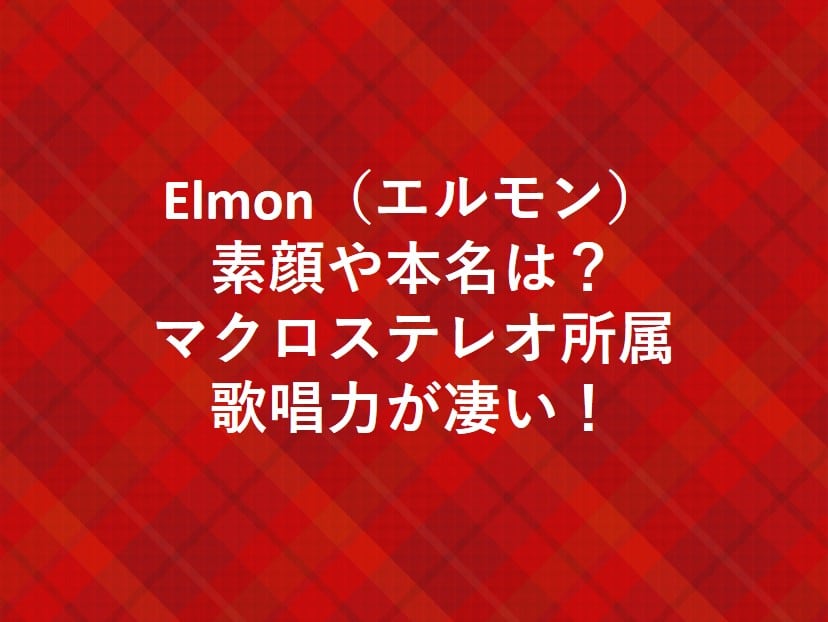 Elmon（エルモン）の本名や年齢などのプロフィールや素顔の顔画像について紹介した。